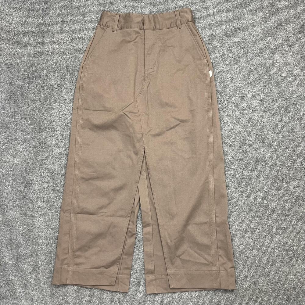 Nike Pants Womens XS Brown Standard Fit Wide Leg Split Front Cropped HQ8062-233